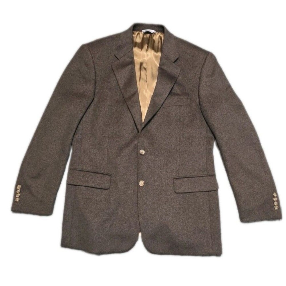 W.H. Belk 1888 100% Camel Hair Sport Coat Blazer Mens 42L 42 Long Brown Tweed